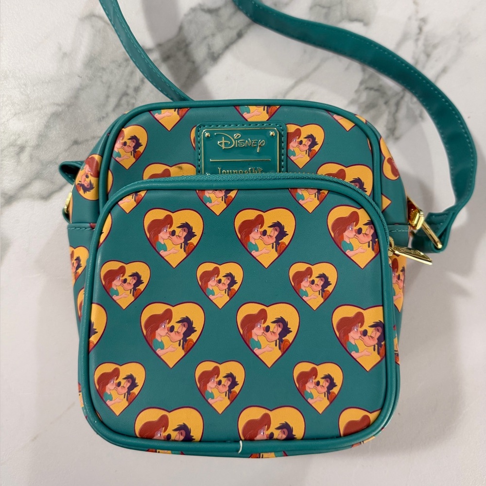 Disney x Loungefly Teal Roxanne and Max Heart Crossbody
